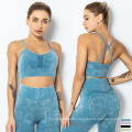 Sportive Wear Two Piece Sport Set Women Clothing High Waist Legging Workout Set Cross Back Mesh Yoga Sets